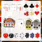 Hooqict 24-Piece Casino Cake Decorations Set | Las Vegas Theme Cake Toppers & Cupcake Picks