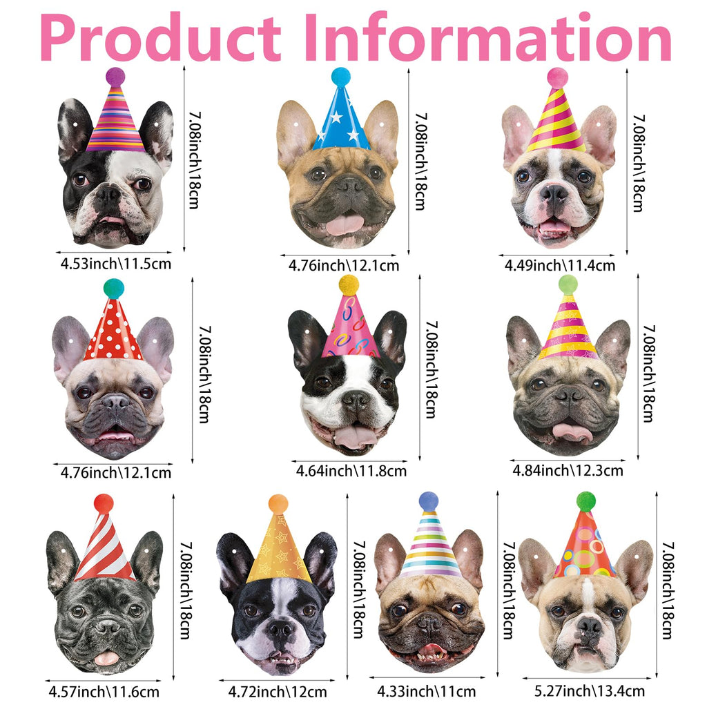 Hooqict Dog Birthday Banner – Puppy Themed Party Decor Backdrop (10 Faces + Ribbon)