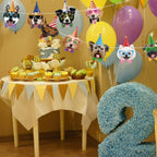 Hooqict Dog Birthday Banner - Puppy Themed Party Decorations & Backdrop Garland (10 Flags)