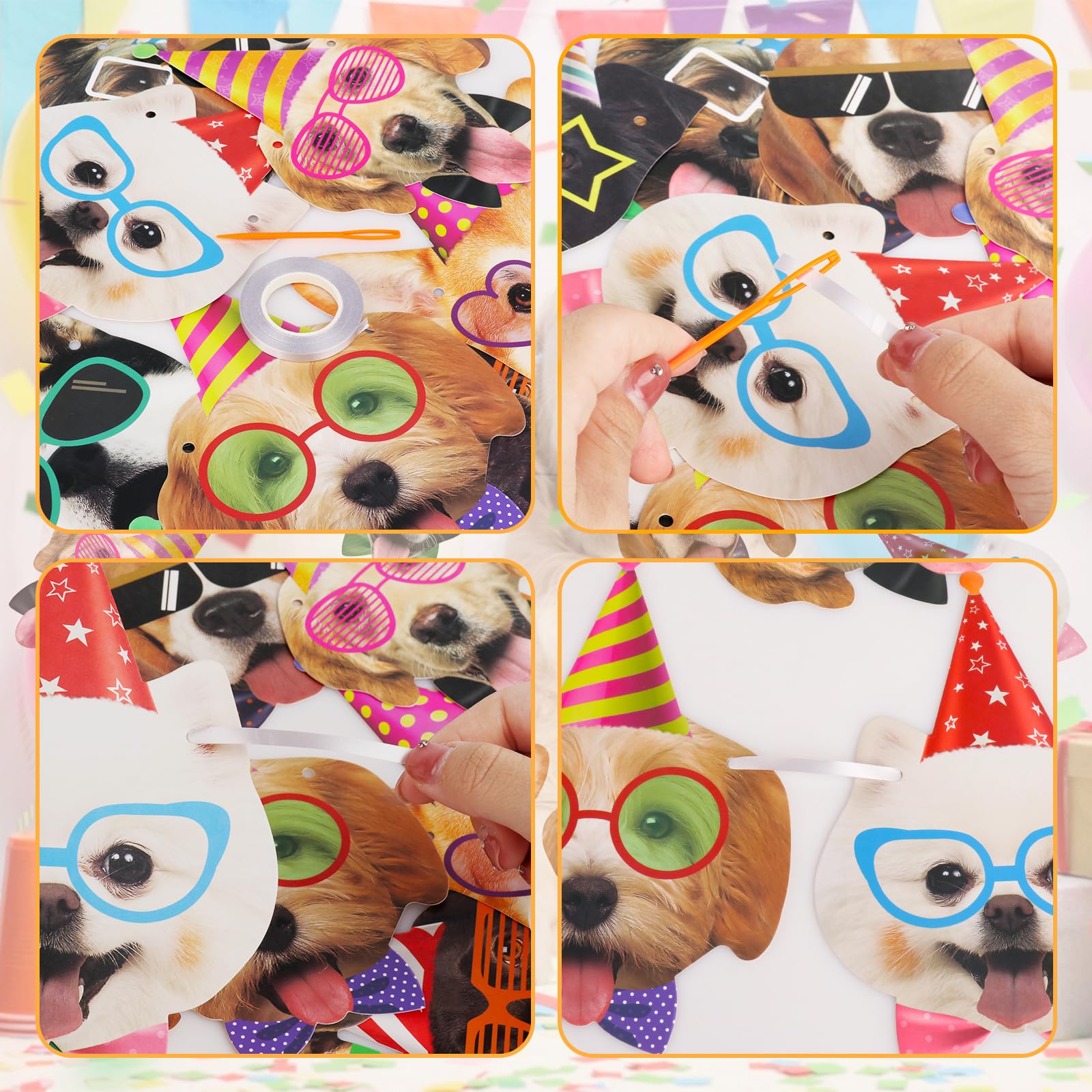 Hooqict Dog Birthday Banner - Puppy Themed Party Decorations & Backdrop Garland (10 Flags)