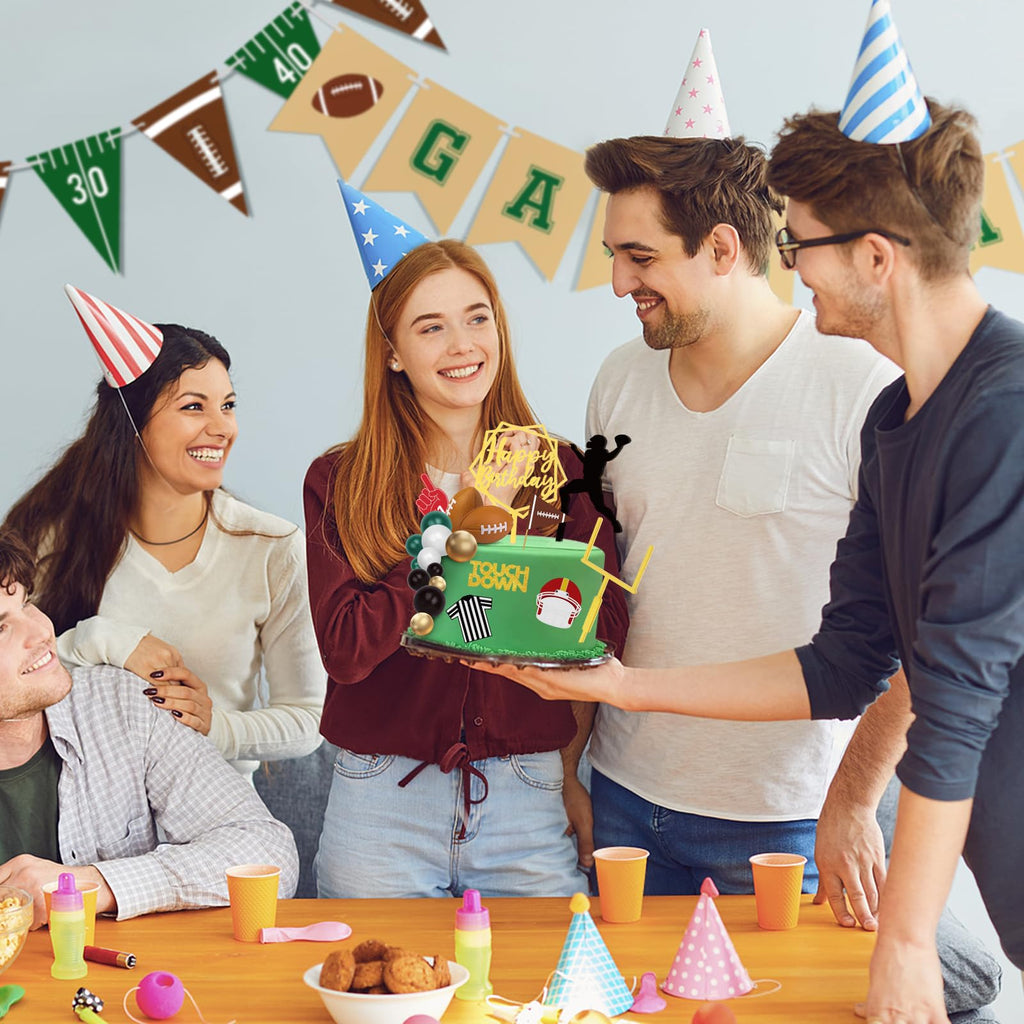 Hooqict 28-Piece Football Cake Toppers Set – Game Day Party Decor for Birthday Cakes