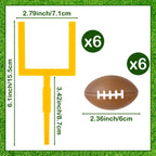 Hooqict 12Pcs Football Cake Decorations Set – Mini Goal Post & Cupcake Toppers
