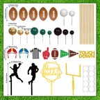 Hooqict 28-Piece Football Cake Toppers Set – Game Day Party Decor for Birthday Cakes
