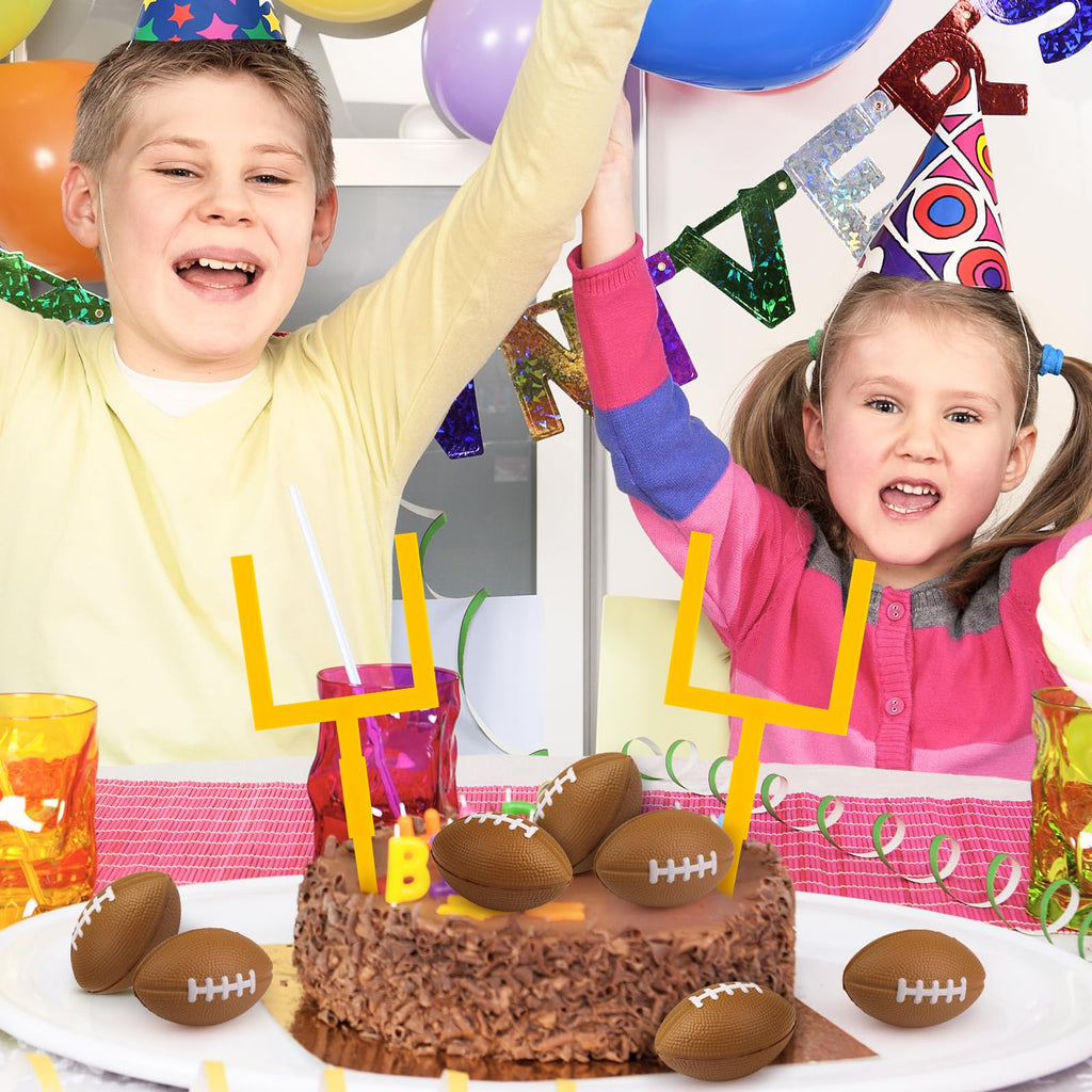 Hooqict 12Pcs Football Cake Decorations Set – Mini Goal Post & Cupcake Toppers