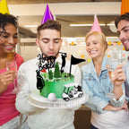 Hooqict 21-Piece Golf Cake Topper Set – Cart, Balls, Flags, Tees, Trees