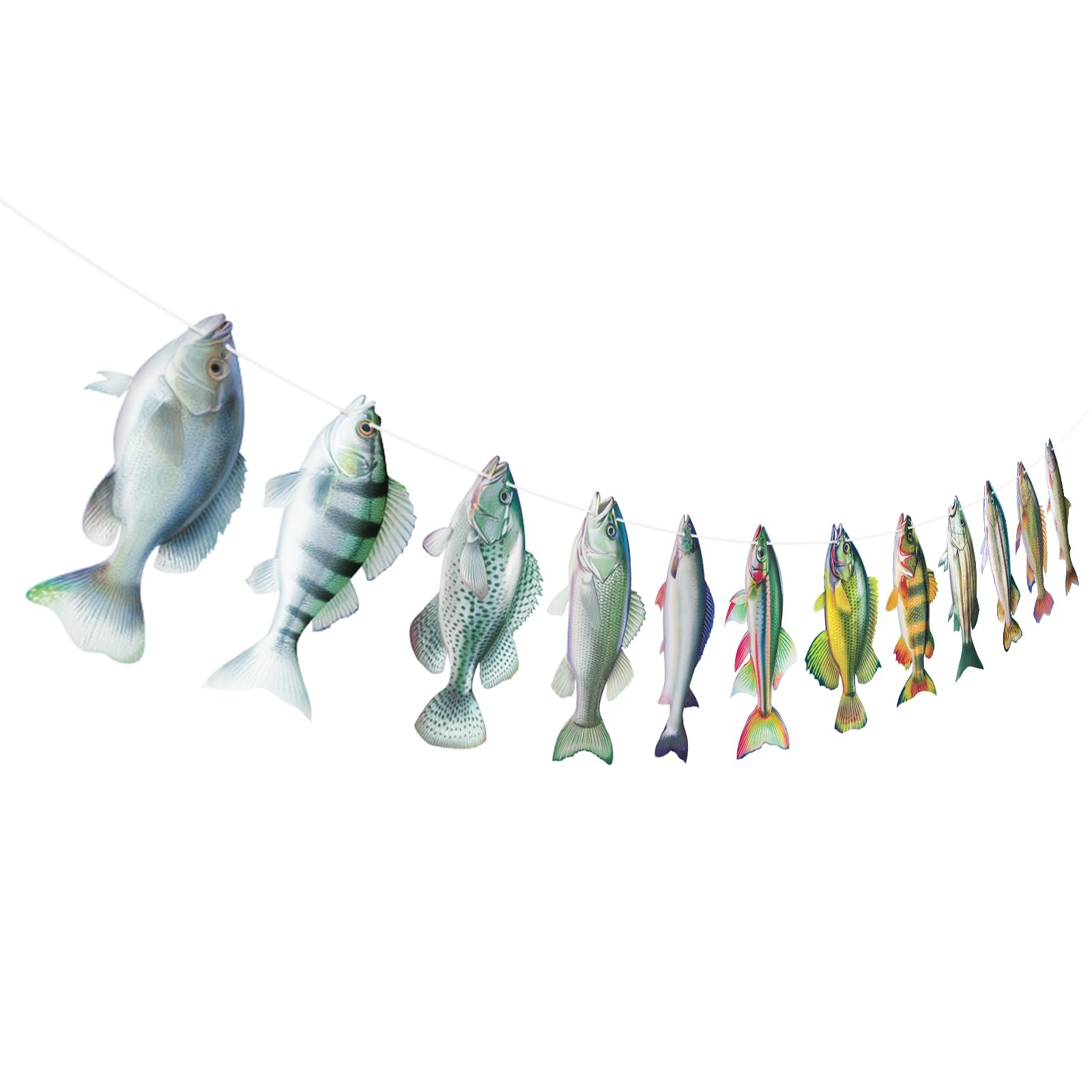 Hooqict Gone Fishing Banner Garland – Fish Birthday Party Decor