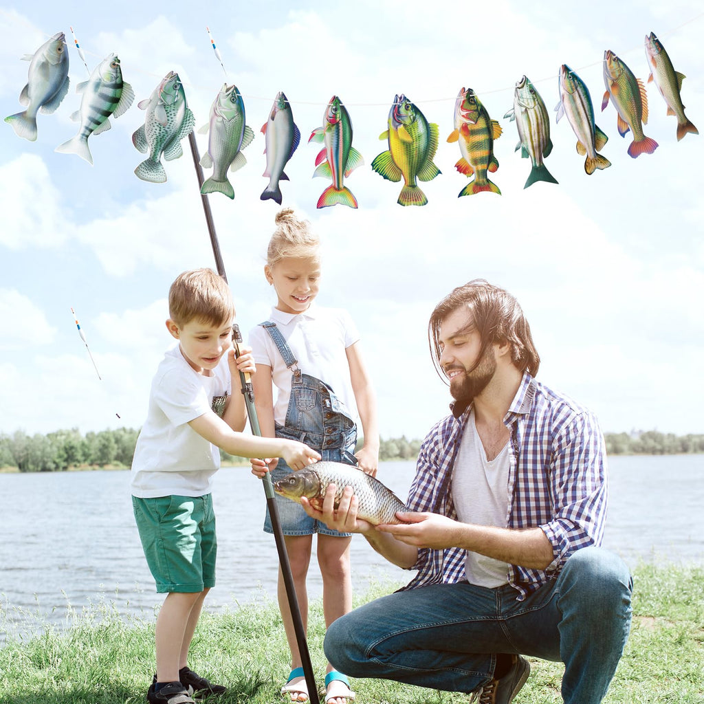 Hooqict Gone Fishing Banner Garland – Fish Birthday Party Decor