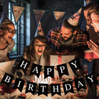 Hooqict Black Happy Birthday Banner - Backdrop for Wall & Party Decor