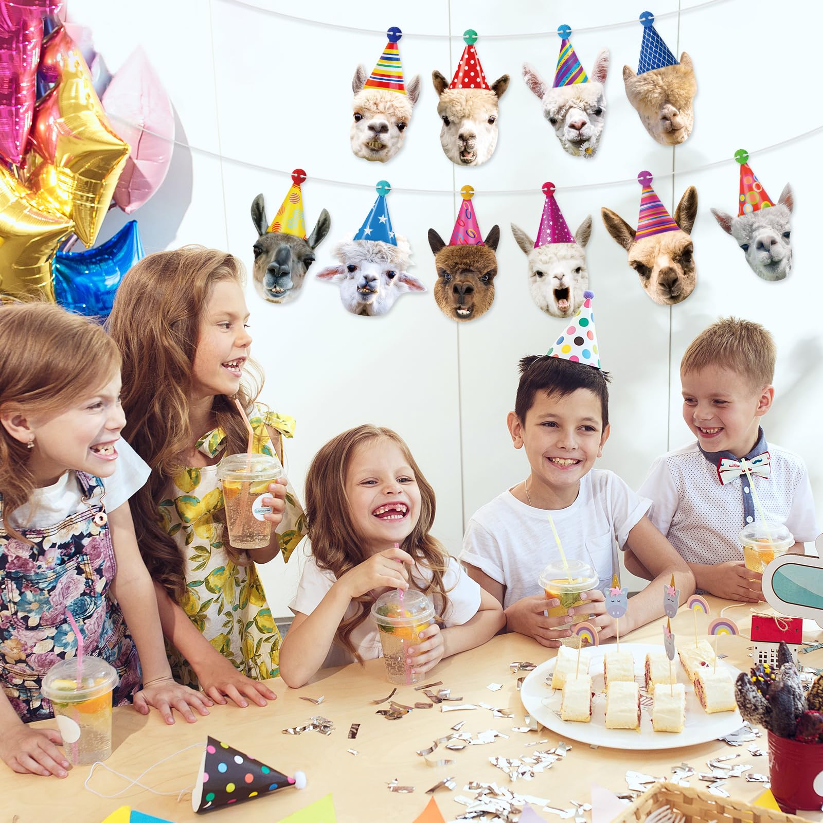 Hooqict Llama Birthday Banner Garland – Customizable 10-Expression Party Decor