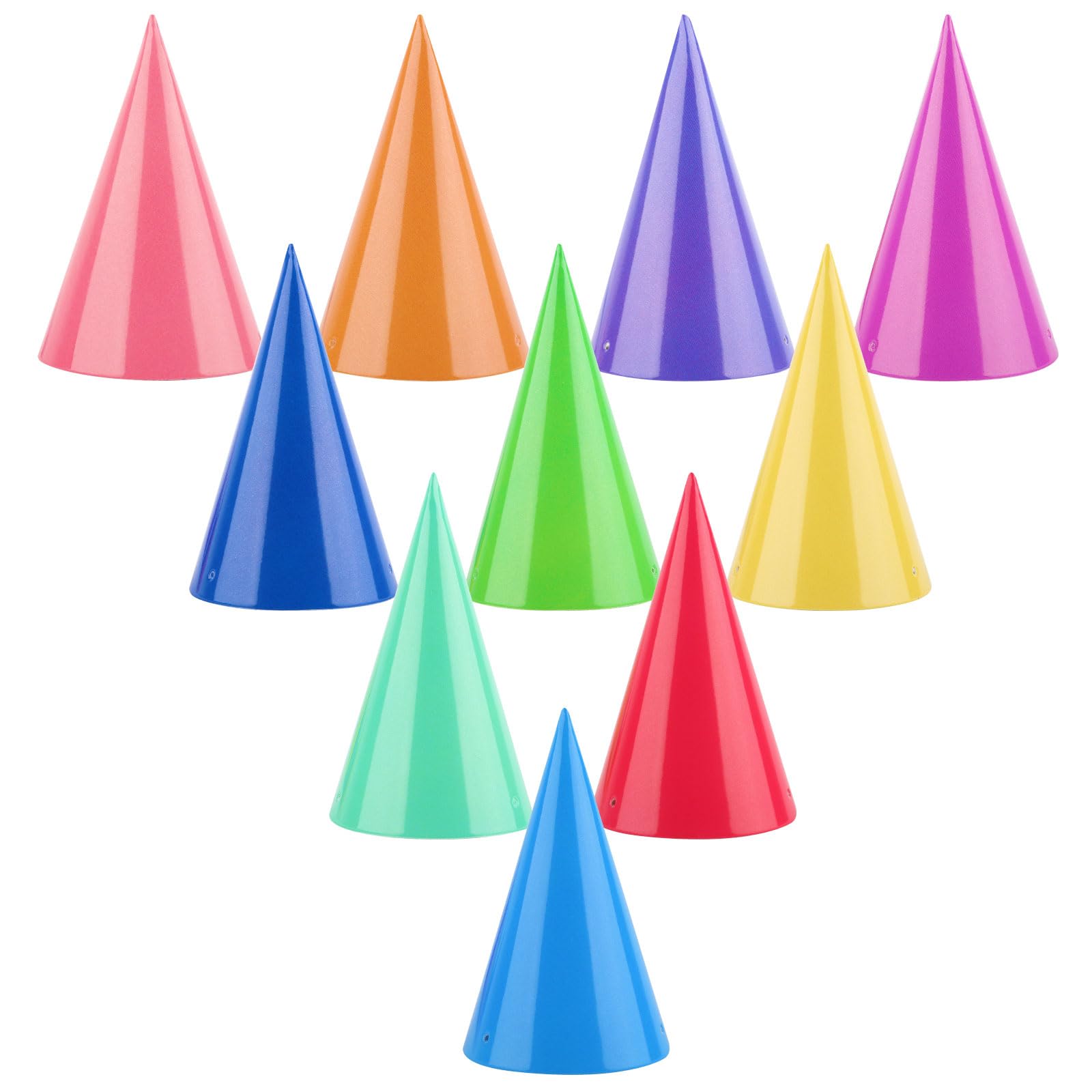 Hooqict 10er-Pack Mini-Partyhüte für Stofftiere, Haustiere & Spielzeug – Bunte Kegel-Geburtstagsdeko