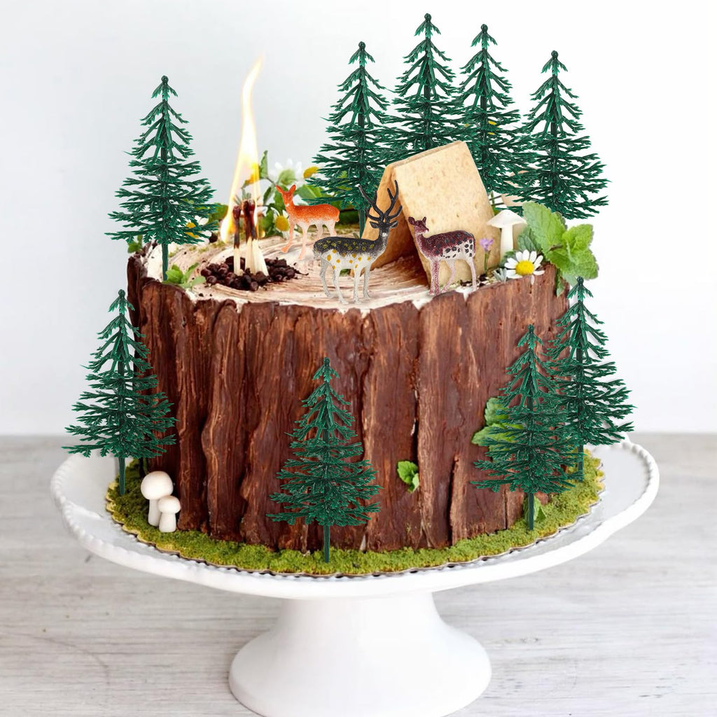 Hooqict 15Pcs Deer Christmas Cake Toppers – Woodland Decorations