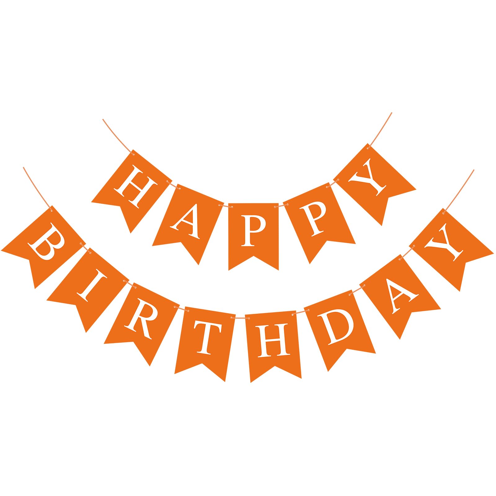 Hooqict Orange Happy Birthday Banner - Festive Backdrop & Party Decor