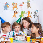 Hooqict Party Animal Banner – 8 Animal Patterns Birthday Garland