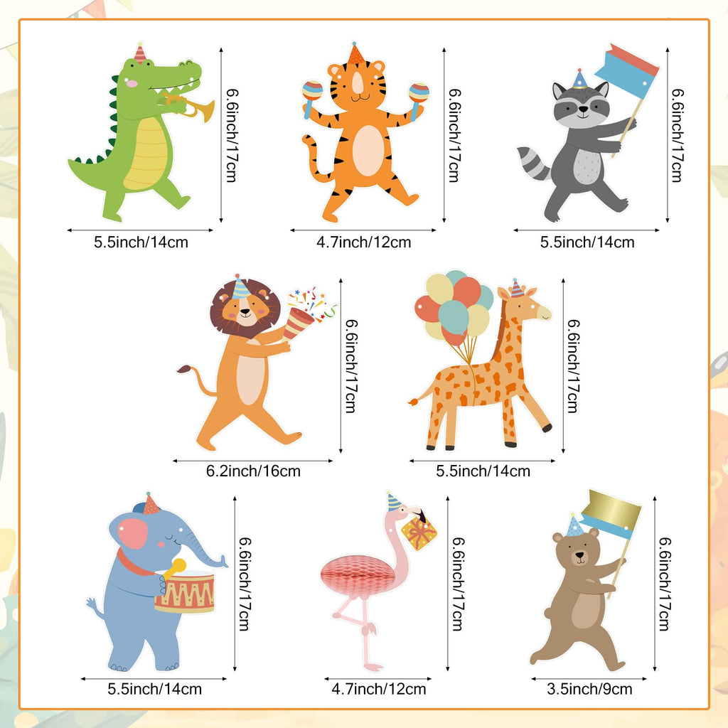 Hooqict Party Animal Banner – 8 Animal Patterns Birthday Garland