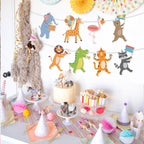 Hooqict Party Animal Banner – 8 Animal Patterns Birthday Garland