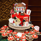 Hooqict 24-Piece Casino Cake Decorations Set | Las Vegas Theme Cake Toppers & Cupcake Picks