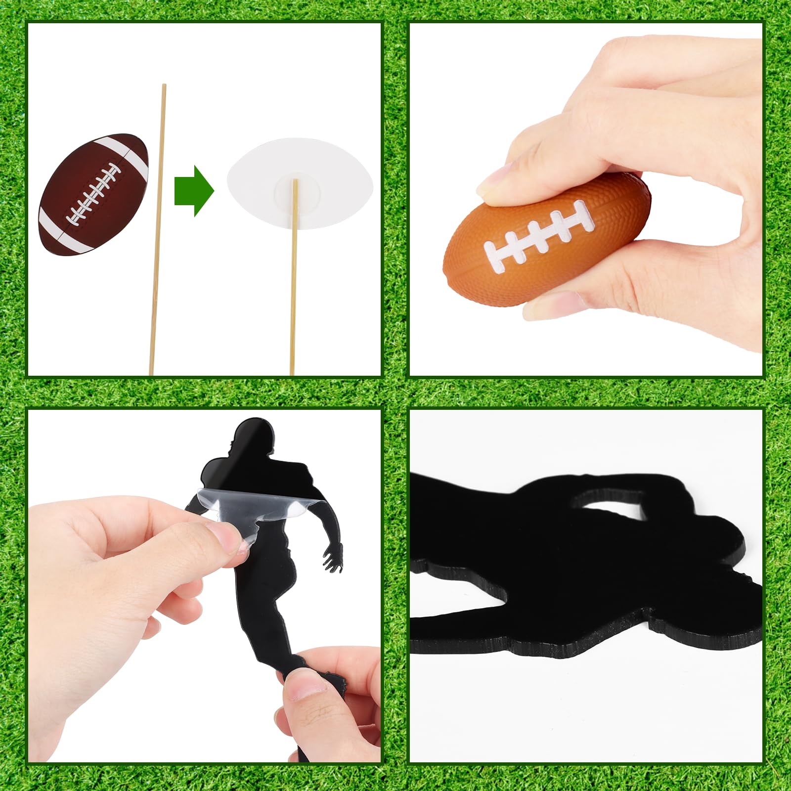 Hooqict 28-Piece Football Cake Toppers Set – Game Day Party Decor for Birthday Cakes
