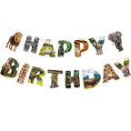 Hooqict Safari Animals Birthday Banner – Jungle Party Decorations for Kids