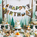 Hooqict Safari Animals Birthday Banner – Jungle Party Decorations for Kids