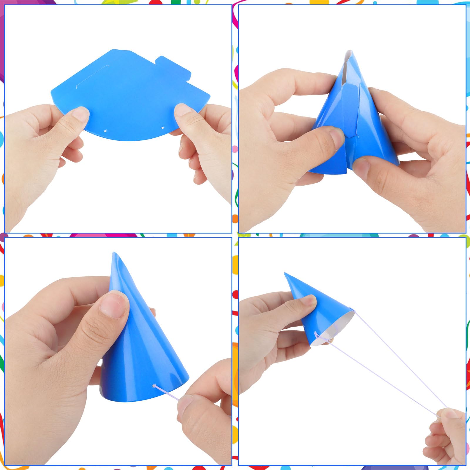 Hooqict 10er-Pack Mini-Partyhüte für Stofftiere, Haustiere & Spielzeug – Bunte Kegel-Geburtstagsdeko