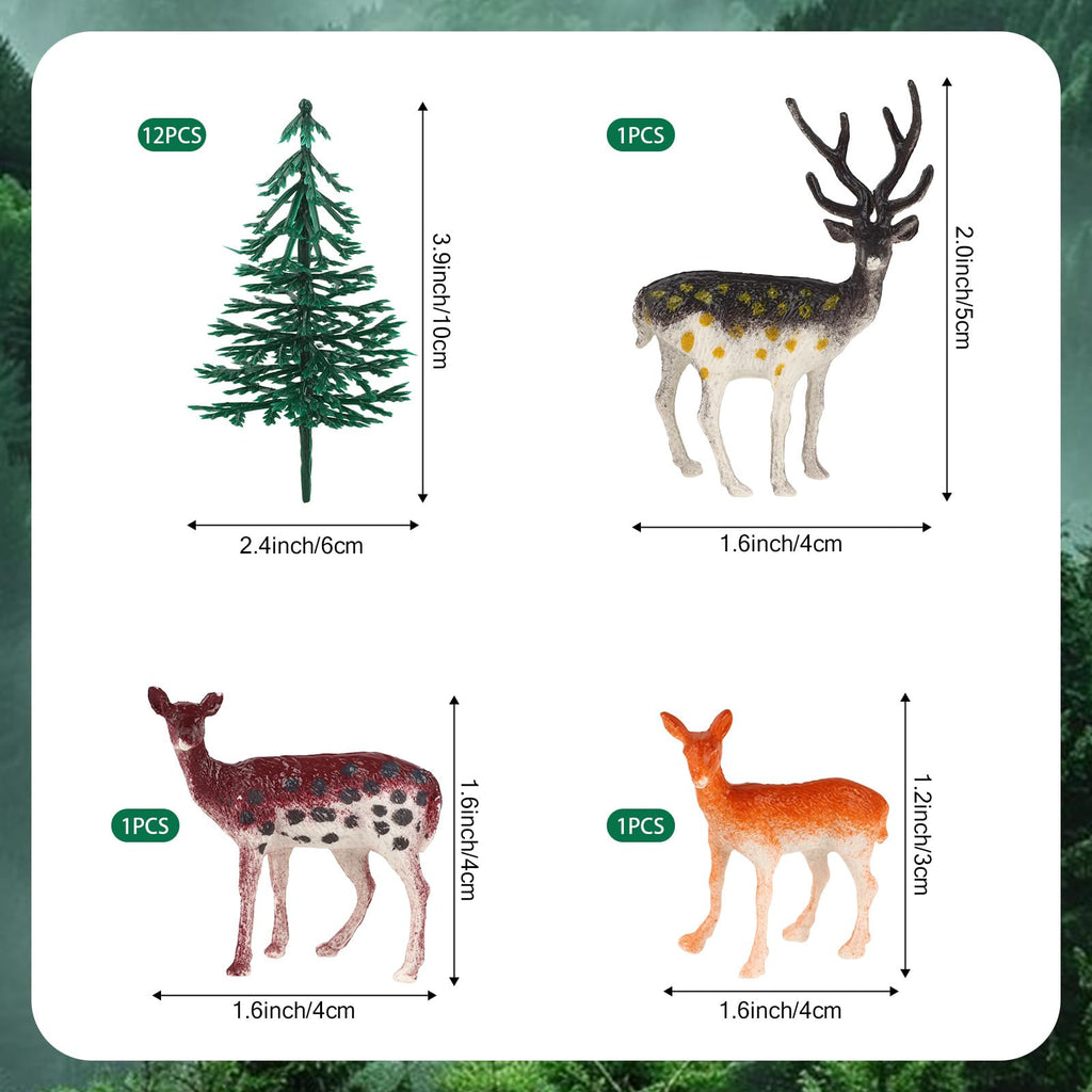 Hooqict 15Pcs Deer Christmas Cake Toppers – Woodland Decorations
