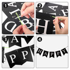 Hooqict Black Happy Birthday Banner - Backdrop for Wall & Party Decor