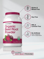 Horbäach Bio-Rote-Bete-Pulver | 1,36 kg Großpackung Nahrungsergänzung | Rohes Superfood | Vegane, gentechnikfreie und glutenfreie Formel