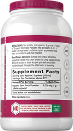 Horbäach Bio-Rote-Bete-Pulver | 1,36 kg Großpackung Nahrungsergänzung | Rohes Superfood | Vegane, gentechnikfreie und glutenfreie Formel