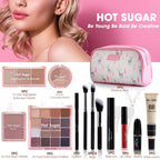 Hot Sugar Travel Makeup Kit All-in-One – Complete Set with Cosmetic Bag (Pink)