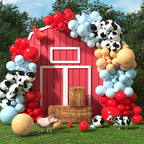 HOUSE OF PARTY Cow Balloons Garland – 110 Pcs Farm Cow Print Balloon Arch for Kids Parties