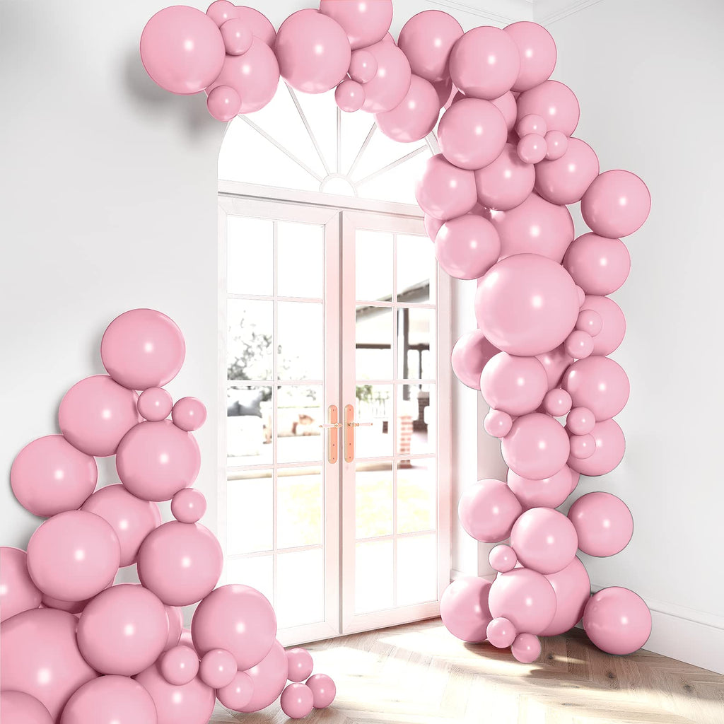HOUSE OF PARTY Pastel Pink Balloons – 89-Piece Garland Kit (5/12/18in) for Valentine’s Day, Birthdays & Weddings