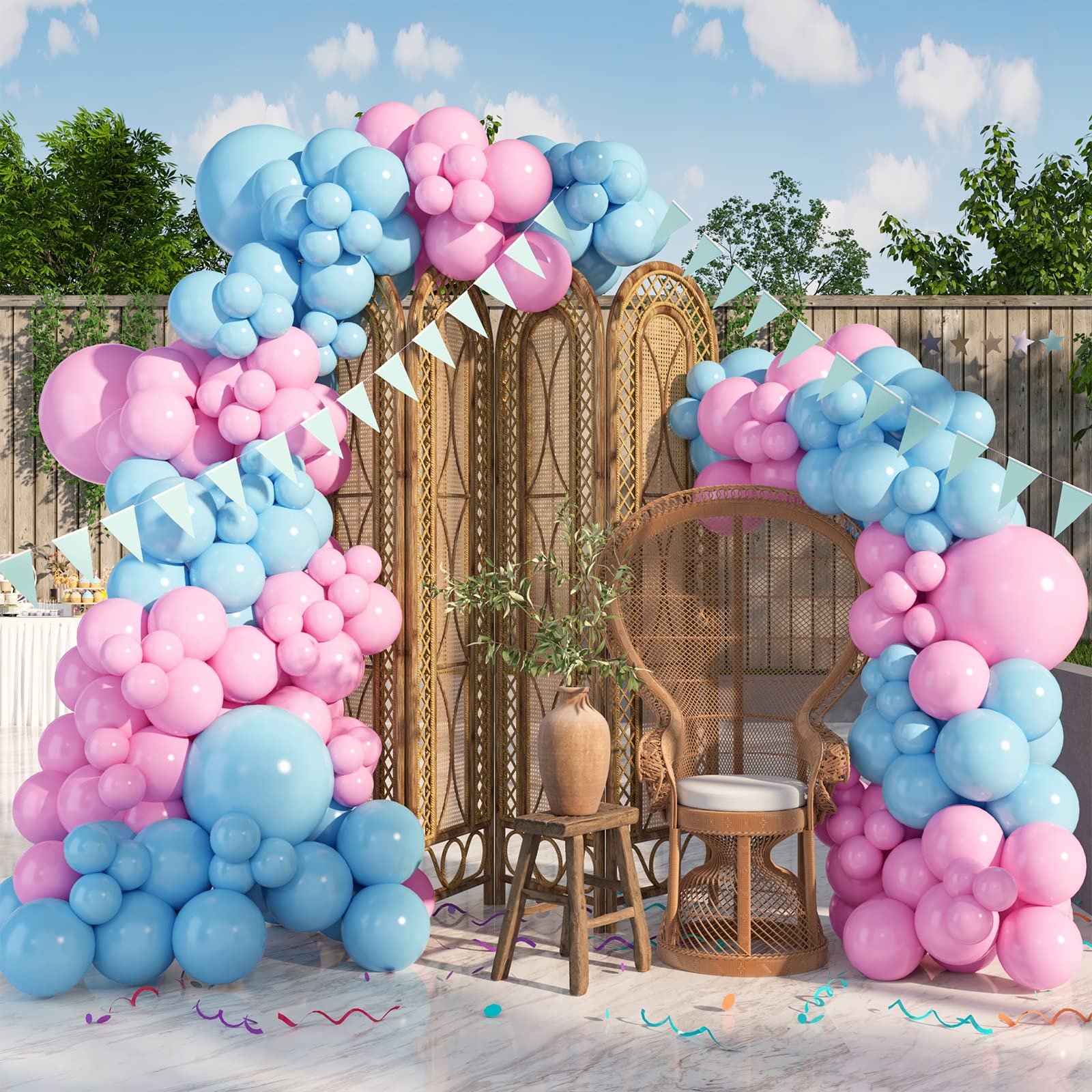 HOUSE OF PARTY Pastel Pink Balloons – 89-Piece Garland Kit (5/12/18in) for Valentine’s Day, Birthdays & Weddings
