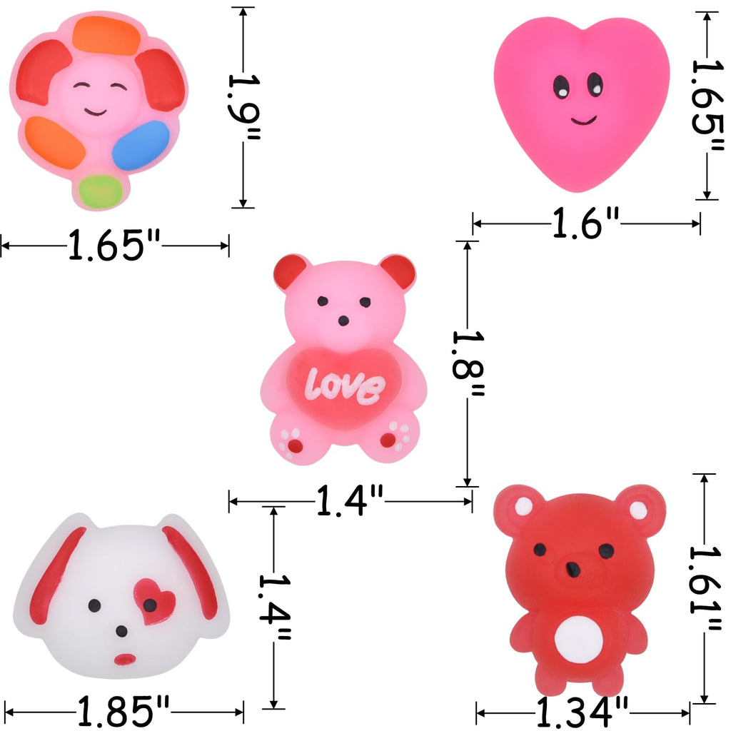 Howzcci 24-Pack Valentines Cards with Mochi Squishy Toys – Kids Party Favors