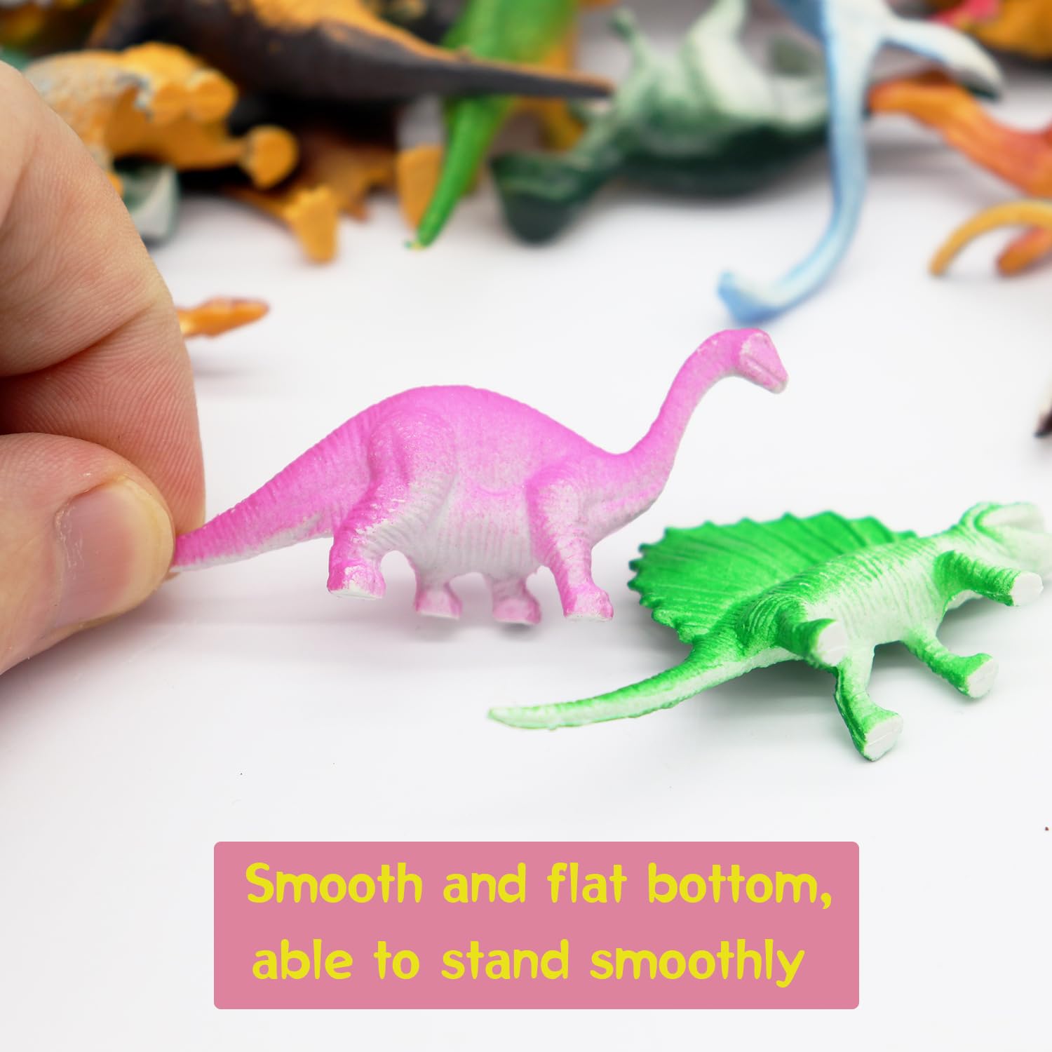HOXBUR 64Pcs Mini Dinosaur Figures – Cake Toppers & Easter Egg Fillers