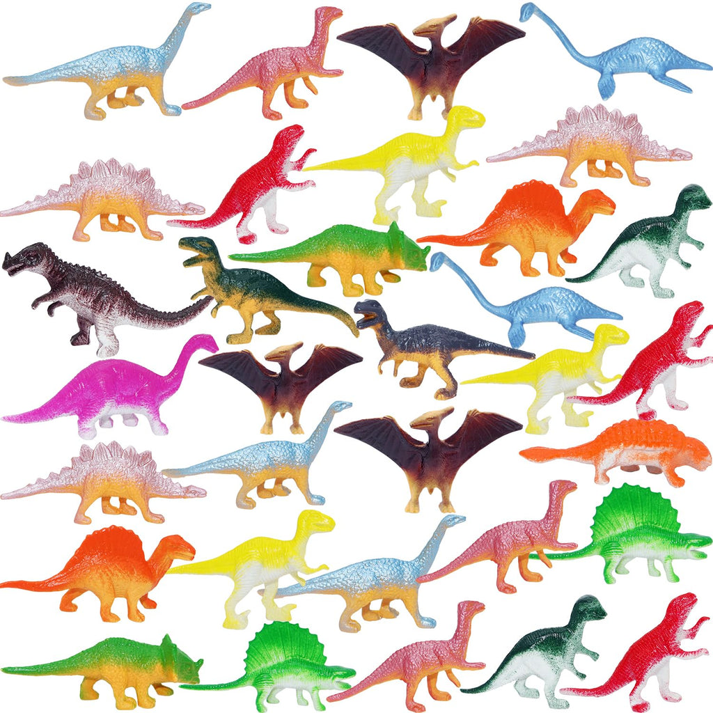 HOXBUR 64Pcs Mini Dinosaur Figures – Cake Toppers & Easter Egg Fillers