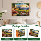 HQXXJW 500 Piece Jigsaw Puzzle – Scenic Vineyard with Hot Air Balloons & Red Truck for Adults