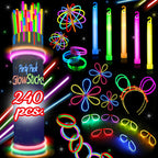 HSGUS 240 Glow Sticks Pack – Neon Party Favors & Glow Accessories