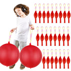 HSLCGF 24 Red Punch Balloons with Rubber Band Handle – Heavy Duty Party Favors