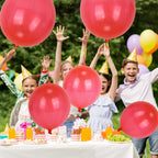 HSLCGF 24 Red Punch Balloons with Rubber Band Handle – Heavy Duty Party Favors