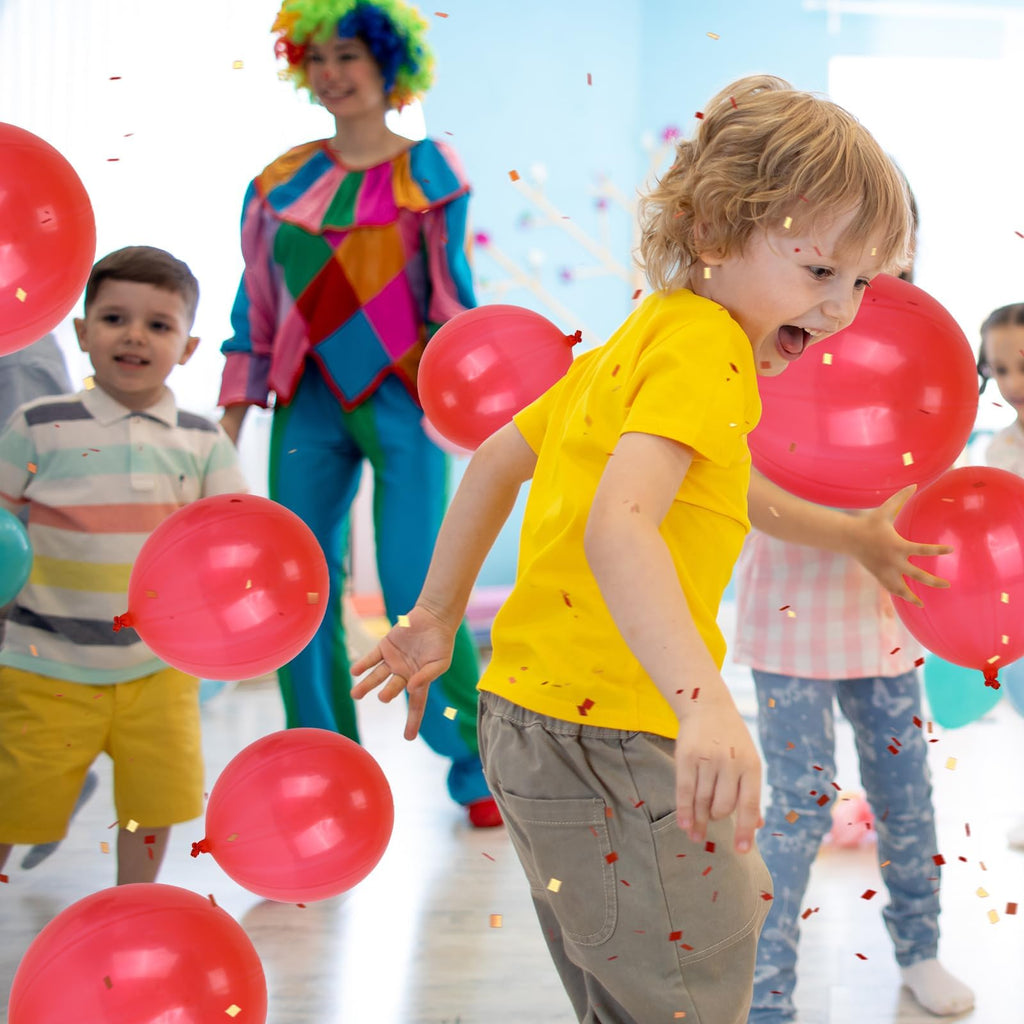HSLCGF 24 Red Punch Balloons with Rubber Band Handle – Heavy Duty Party Favors