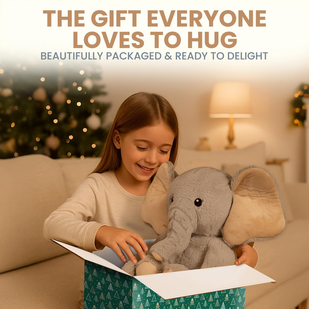 Huggle Healers Hathi Elephant Plush – 36-Inch Arm Hug, 4.5 lb Weighted Elephant Stuffed Animal