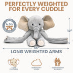 Huggle Healers Hathi Elephant Plush – 36-Inch Arm Hug, 4.5 lb Weighted Elephant Stuffed Animal