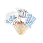 HUHJRUAR 12pcs One Silly Goose First Birthday Cupcake Toppers – Blue