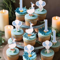 HUHJRUAR 12pcs One Silly Goose First Birthday Cupcake Toppers – Blue