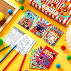 Hungdao 48 Pcs Circus Carnival Mini Activity Books | Kids Party Favors, Mazes, Word Search & More