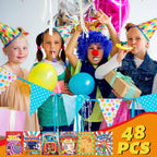 Hungdao 48 Pcs Circus Carnival Mini Activity Books | Kids Party Favors, Mazes, Word Search & More