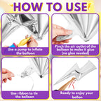 Hungdao Set of 6 Lightning Bolt Foil Balloons - 45-Inch Silver Bolts for Party Decor