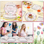 Hushee 200 Pcs Baby in Bloom Wildflower Party Supplies – Plates Cups Napkins for 50 Guests