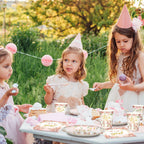 Hushee 200 Pcs Floral Baby Shower Tableware Set – Rose Gold Plates, Cups & Napkins for 50 Guests
