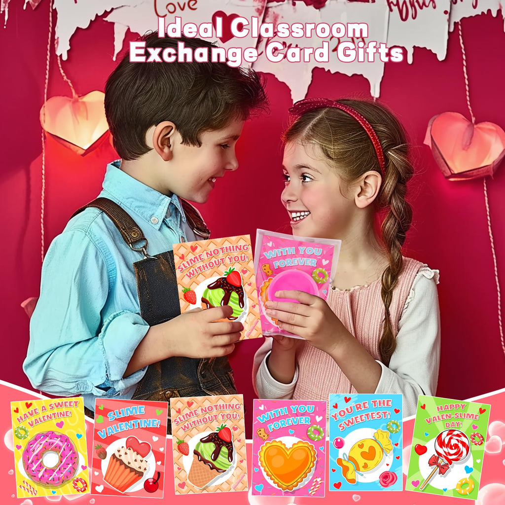 Huyamap 24-Pack Butter Slime Valentines for Kids – Classroom Gifts & Party Favors